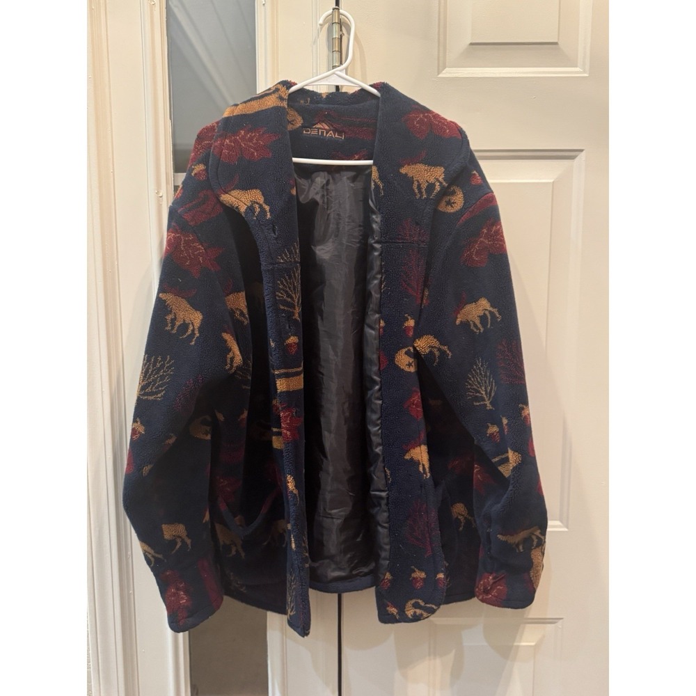 Vtg Denali Button Up‎ Moose Acrons Cabincore Jacket Size XL